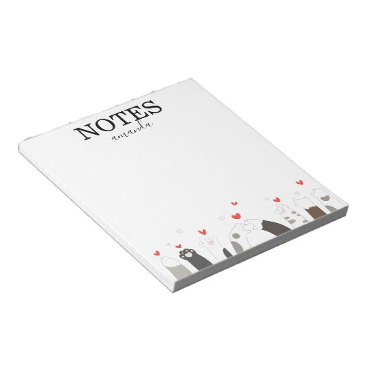 Modernes Niedliches Cat Kitten-Kalligrafie-Script Notizblock (angewinkelt)