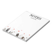 Modernes Niedliches Cat Kitten-Kalligrafie-Script Notizblock (Rotiert)