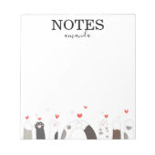 Modernes Niedliches Cat Kitten-Kalligrafie-Script Notizblock (Vorderseite)