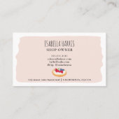 Modernes niedliches Drehbuch für Kuchen Visitenkarte (Rückseite)