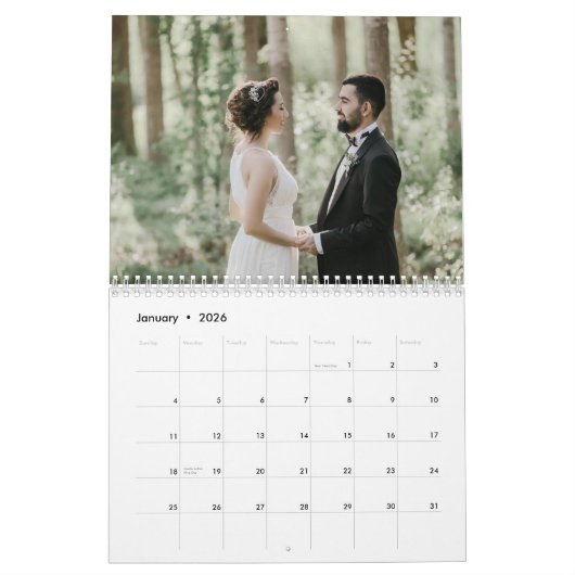 Modernes Niedliches Foto Mr. & Mrs. Black and Gold Kalender (Jan 2026)
