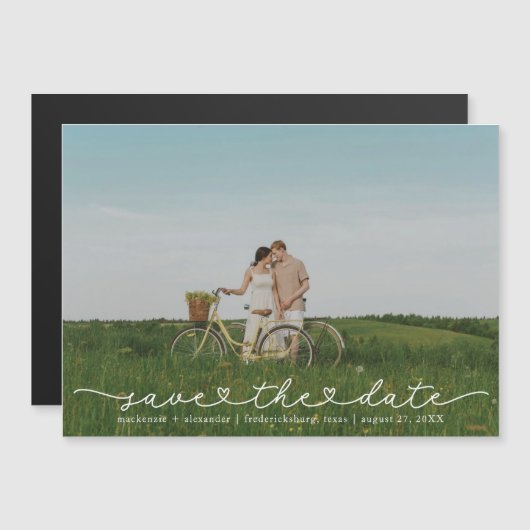 Modernes Niedliches Foto Save the Date Card Magnet (Vorne/Hinten)