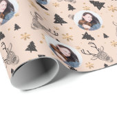 Modernes Niedliches Foto Weihnachten Geschenkpapier (Rolleneckpunkt)