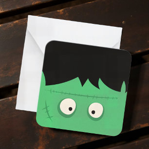 Modernes Niedliches Frankenstein Monster Halloween Mitteilungskarte