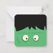 Modernes Niedliches Frankenstein Monster Halloween Mitteilungskarte (Vorderseite)
