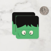 Modernes Niedliches Frankenstein Monster Halloween Mitteilungskarte (Vorderseite/Rückseite Beispiel)