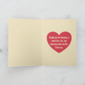 Modernes Niedliches Gelbes Teddybär Herzkranz Foto Karte (Innenseite)