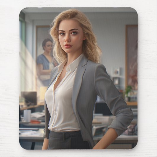 Modernes Niedliches Girl Boss Girl Mousepad (Vorne)