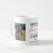 Modernes Niedliches Girly Sister Foto Kaffeetasse (Vorderseite Links)