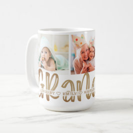 Modernes Niedliches GRANDMA 3 Foto Personalisiert  Kaffeetasse