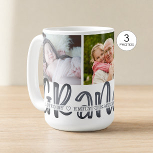 Modernes Niedliches GRANDPA 3 Foto Personalisiert Kaffeetasse
