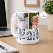 Modernes Niedliches GRANDPA 3 Foto Personalisiert Kaffeetasse