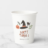 Modernes, Niedliches Halloween Erster Geburtstag O Pappbecher (Rückseite)