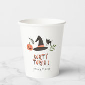 Modernes, Niedliches Halloween Erster Geburtstag O Pappbecher (Vorderseite)