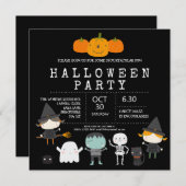 Modernes, niedliches Halloween-Party Einladung (Vorne/Hinten)