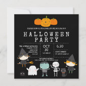 Modernes, niedliches Halloween-Party Einladung (Vorderseite)