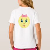 Modernes Niedliches Happy Sun Face & Ribbon T-Shirt (Rückseite)