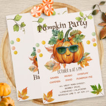 Modernes Niedliches Kürbiskiefer-Halloween-Party