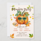 Modernes Niedliches Kürbiskiefer-Halloween-Party Einladung (Vorderseite)