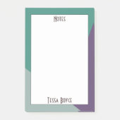 Modernes Niedliches Lila Grün Mit Monogramm Post-it Klebezettel (Vorderseite)