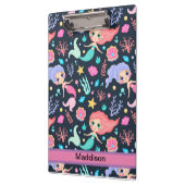 Modernes Niedliches Mermaid-Muster rosa Klemmbrett (Links)