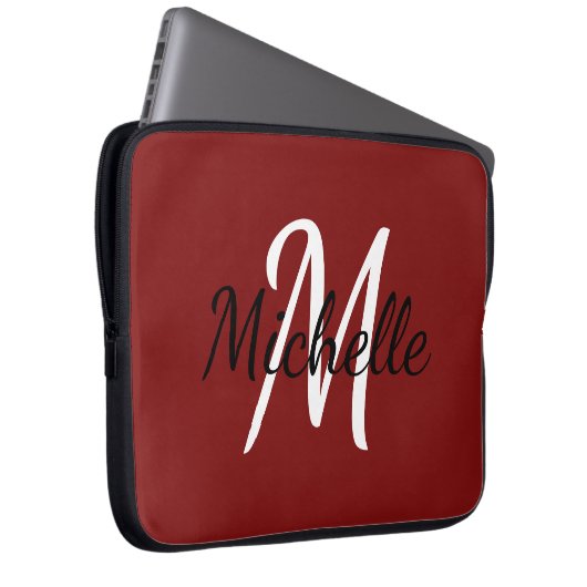 Modernes Niedliches Monogramm Initial + Name Stilv Laptopschutzhülle (Vorne Rechts)