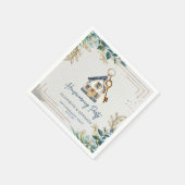 Modernes Niedliches neues Zuhause Housewarming-Par Serviette (Ecke)