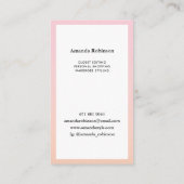 Modernes niedliches Orangengradientenverfahren Visitenkarte (Rückseite)