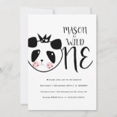 Modernes Niedliches Panda Bold Safari Wild One Geb Einladung (Vorderseite)