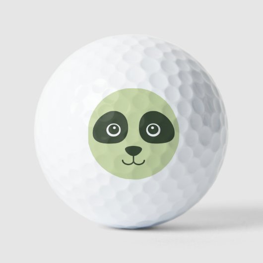 Modernes Niedliches Panda-Gesicht hellgrün Golfball (Vorderseite)