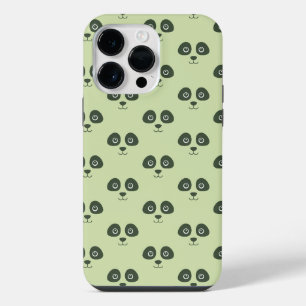 Modernes Niedliches Panda-Gesicht hellgrün iPhone 14 Pro Max Hülle