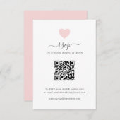 Modernes Niedliches Pink Herz QR Code Hochzeit RSVP Karte (Vorne/Hinten)