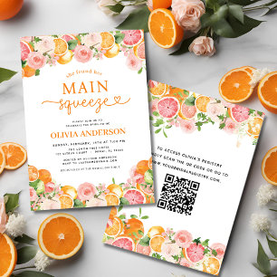 Modernes Niedliches QR-Code-Brautparty Einladung
