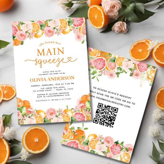 Modernes Niedliches QR-Code-Brautparty Einladung