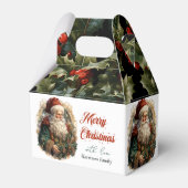 Modernes Niedliches Retro Retro Klassisches Santa Geschenkschachtel (Rückseite)