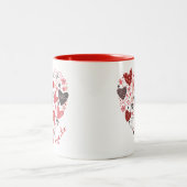 Modernes Niedliches Rotes Herz - Liebe Monogramm Zweifarbige Tasse (Mittel)