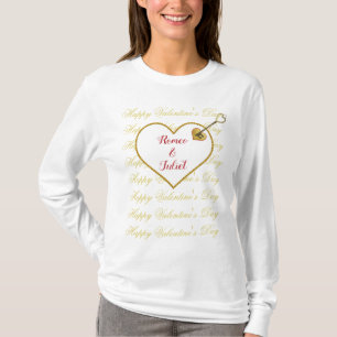 Modernes Niedliches Rotherz-Drehbuch Couple Valent T-Shirt