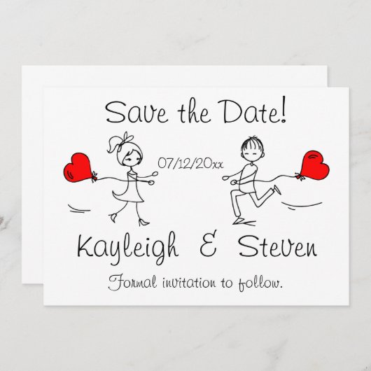 Modernes Niedliches Save the Date (Vorne/Hinten)
