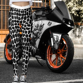 Modernes Niedliches Schwarz-weißes Stone Pattern G Leggings