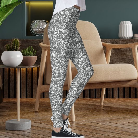 Modernes Niedliches Silber Sparkle Glitzer Textur Leggings