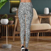 Modernes Niedliches Silber Sparkle Glitzer Textur Leggings