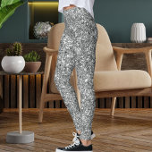 Modernes Niedliches Silber Sparkle Glitzer Textur Leggings