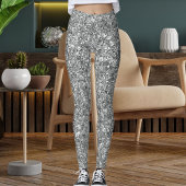 Modernes Niedliches Silber Sparkle Glitzer Textur Leggings