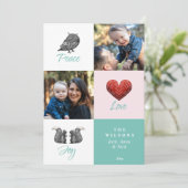 Modernes Niedliches skandinavisches Foto Weihnacht Feiertagskarte (Stehend Vorderseite)