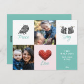 Modernes Niedliches skandinavisches Foto Weihnacht Feiertagskarte (Vorne/Hinten)