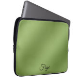 Modernes niedliches Tiefengrün-Wellenmuster Laptopschutzhülle (Vorne Rechts)