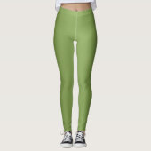 Modernes niedliches Tiefengrün-Wellenmuster Leggings (Vorderseite)