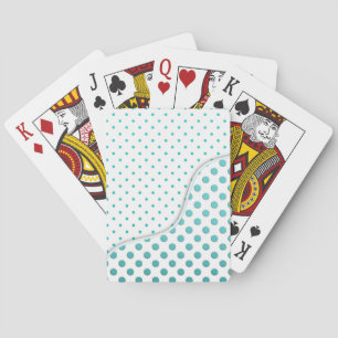 Modernes Niedliches Türkis- und Weißpolka-Dotdesig Spielkarten