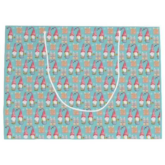 Modernes Niedliches Türkisgrün in der Liebe Große Geschenktüte (Rückseite)