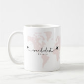 Modernes Niedliches Wanderlust World Travel Script Kaffeetasse (Links)
